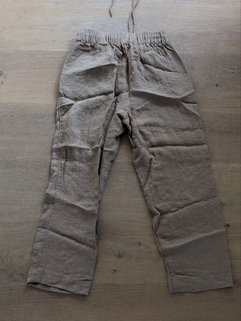 H&M Linen-like Blend Drawstring Pants — Dark Tan Size Small